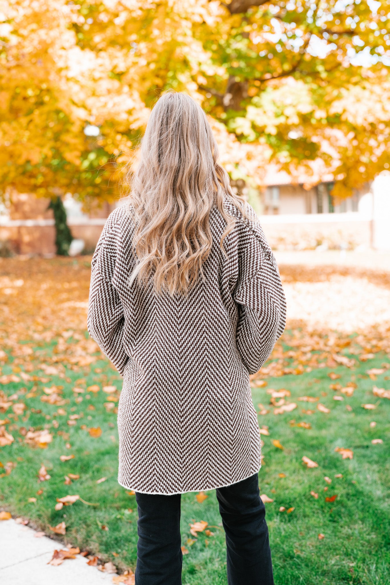 The Moment Striped Cardigan - Mocha