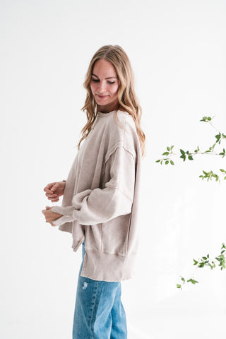 Softstone Balloon Sleeve Relaxed Crewneck