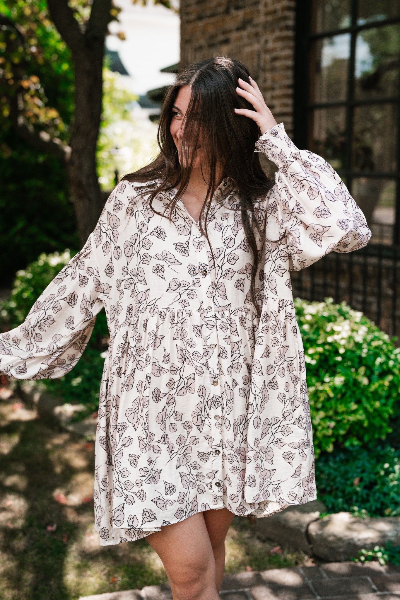 Good Grace Floral Button Up Tunic