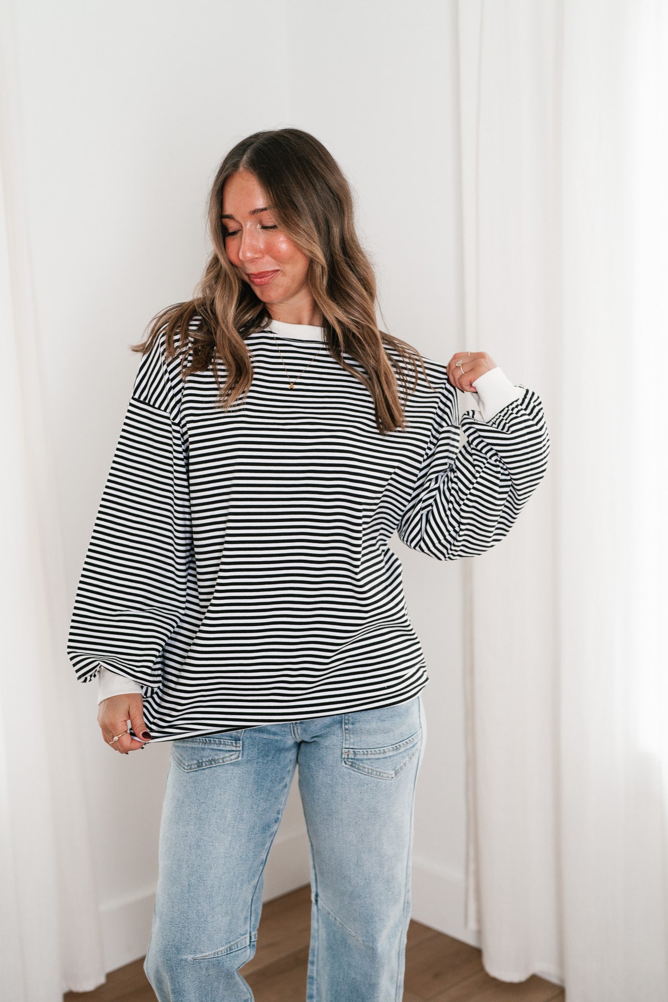 Fine Line Relaxed Striped Everyday Top