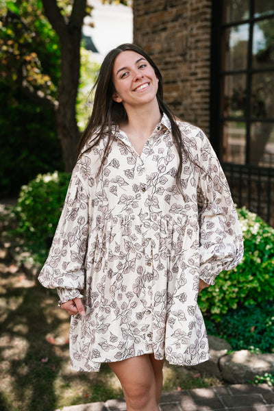 Good Grace Floral Button Up Tunic