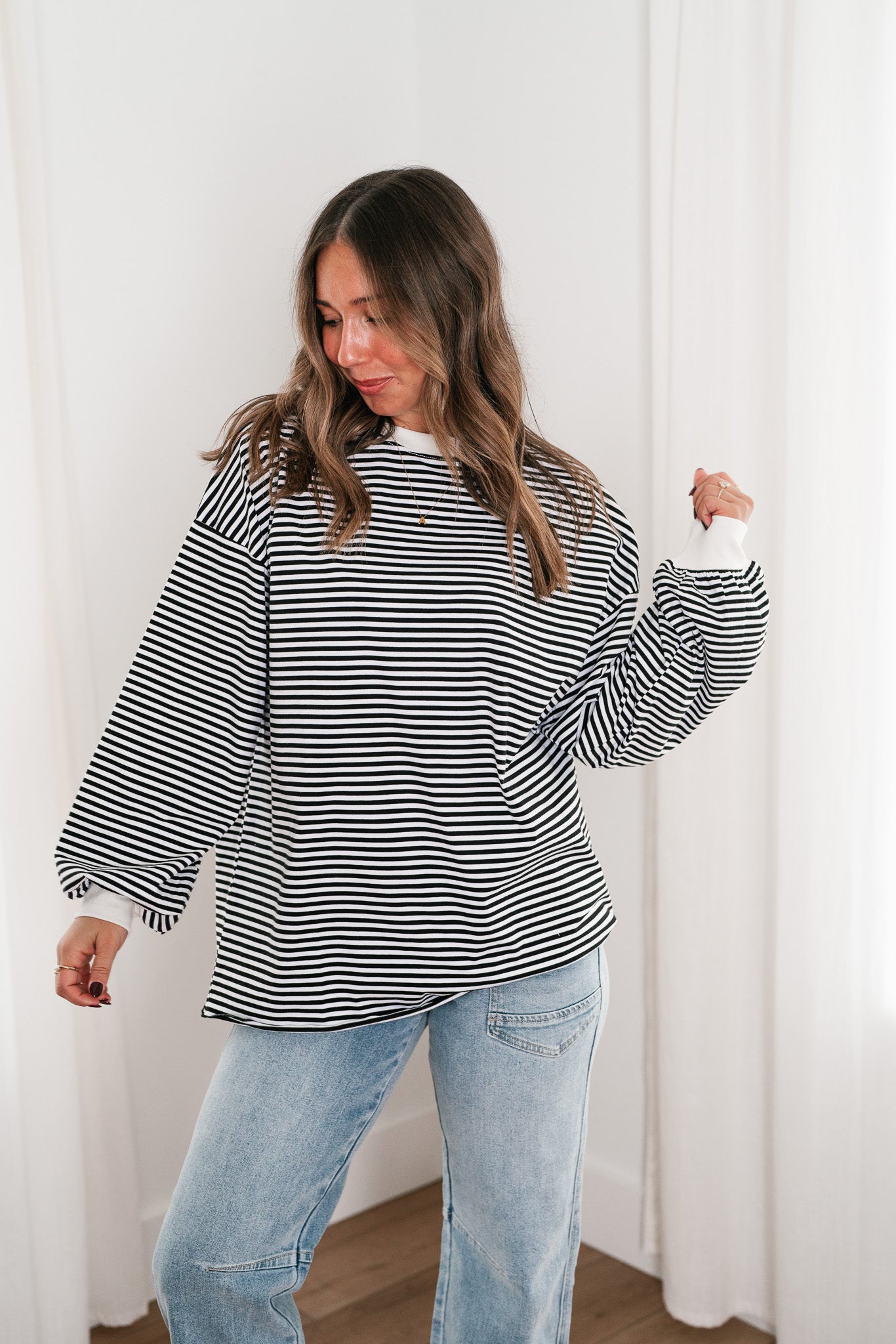 Fine Line Relaxed Striped Everyday Top