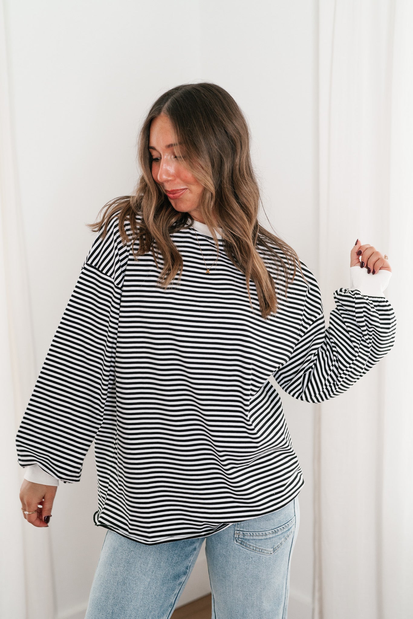 Fine Line Relaxed Striped Everyday Top