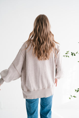 Softstone Balloon Sleeve Relaxed Crewneck
