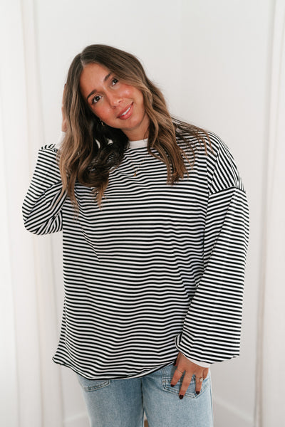 Fine Line Relaxed Striped Everyday Top