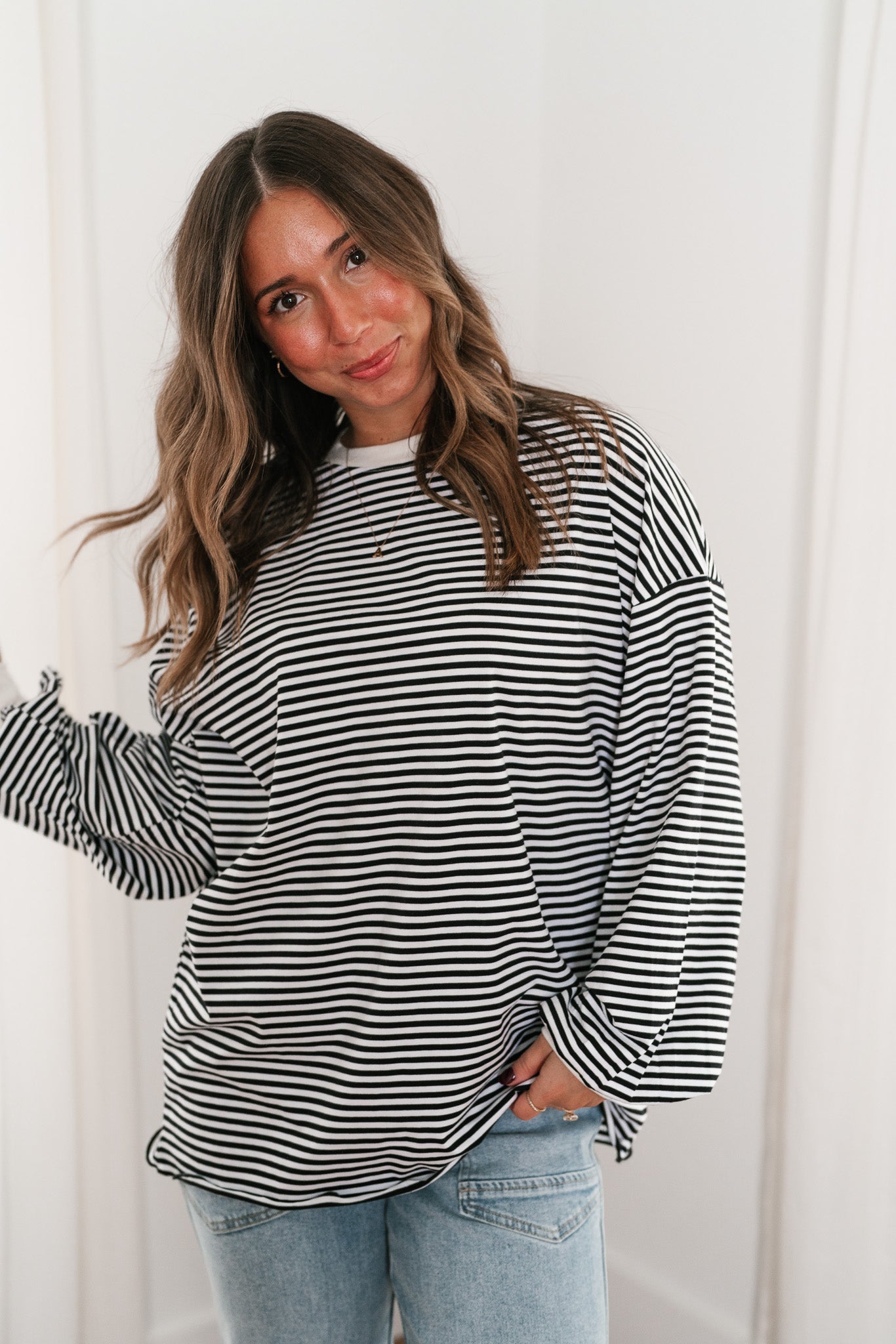 Fine Line Relaxed Striped Everyday Top