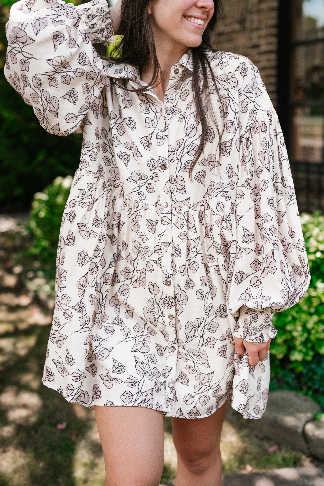 Good Grace Floral Button Up Tunic