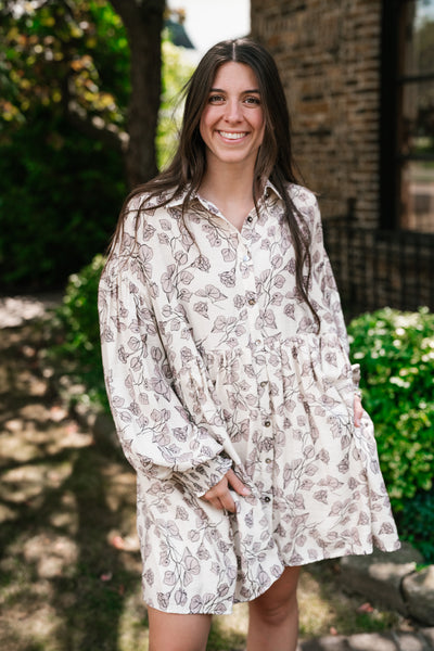 Good Grace Floral Button Up Tunic