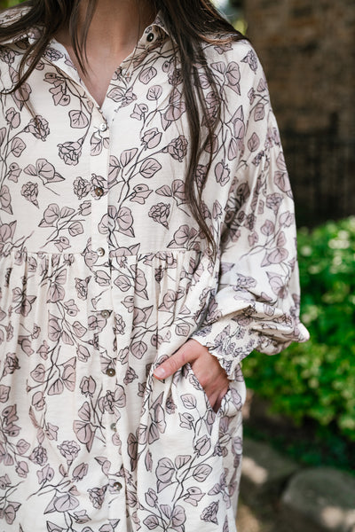 Good Grace Floral Button Up Tunic