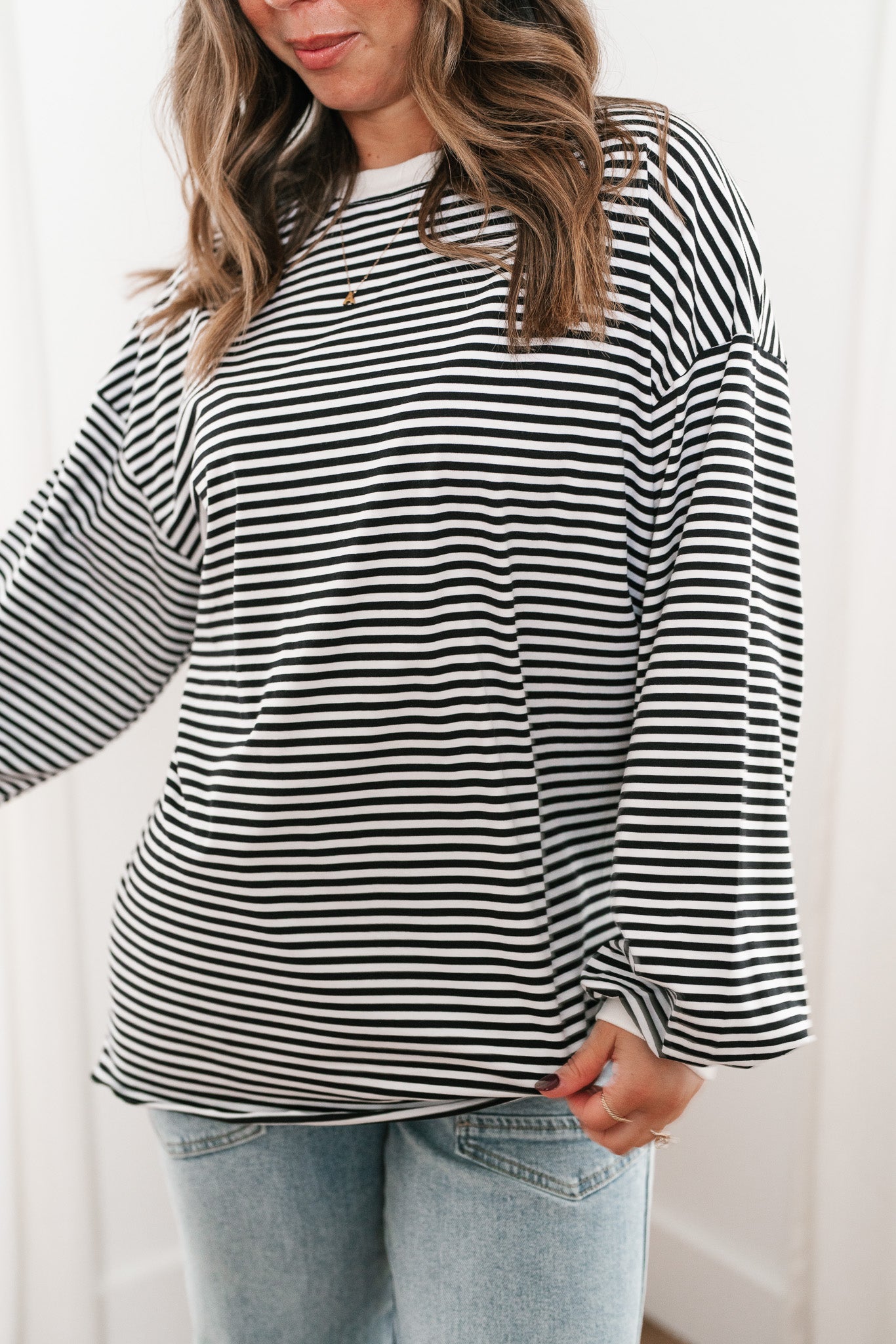 Fine Line Relaxed Striped Everyday Top