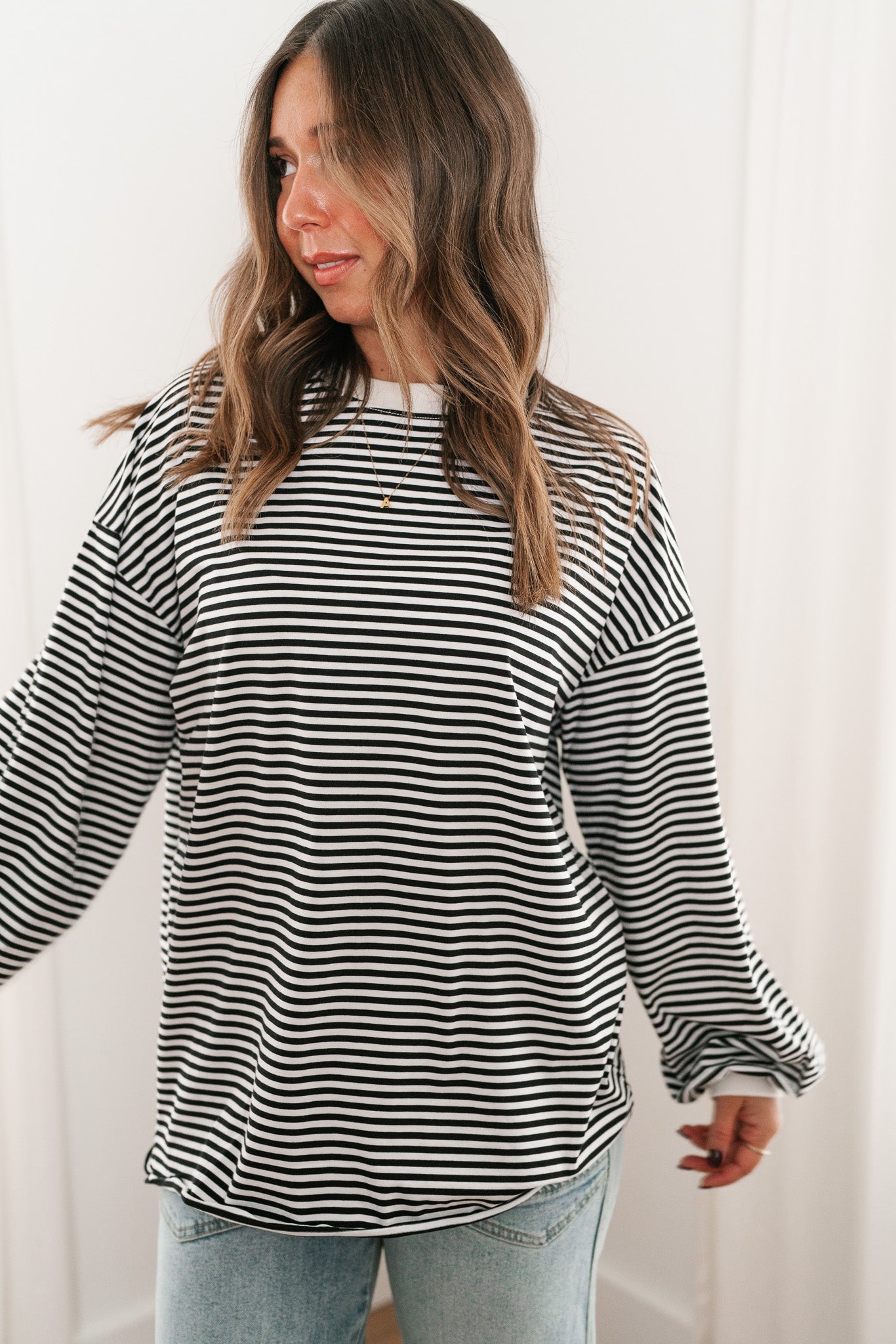 Fine Line Relaxed Striped Everyday Top