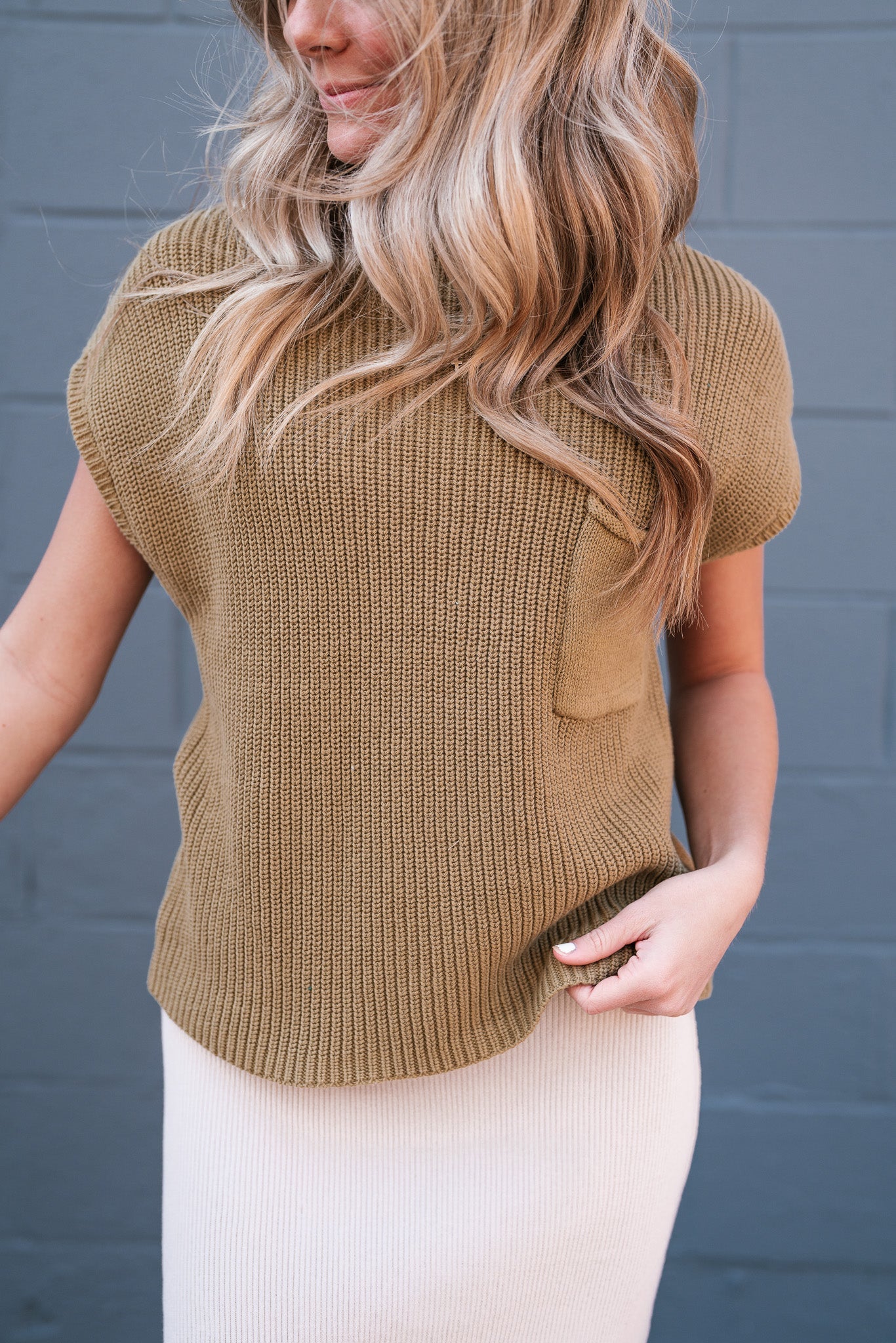 Ray Sweater Top - Olive