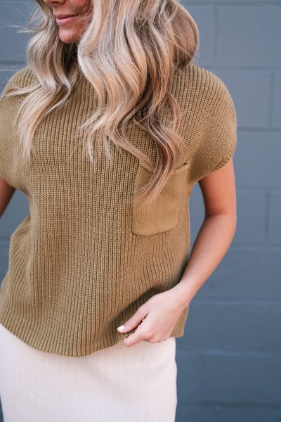 Ray Sweater Top - Olive