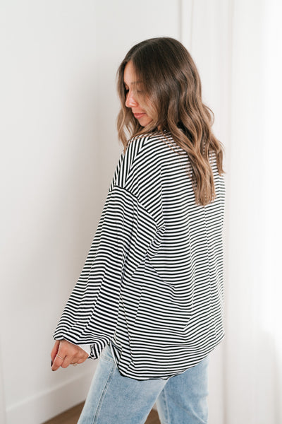 Fine Line Relaxed Striped Everyday Top