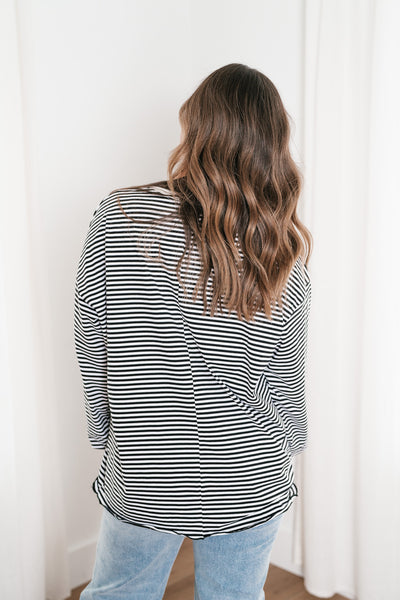 Fine Line Relaxed Striped Everyday Top