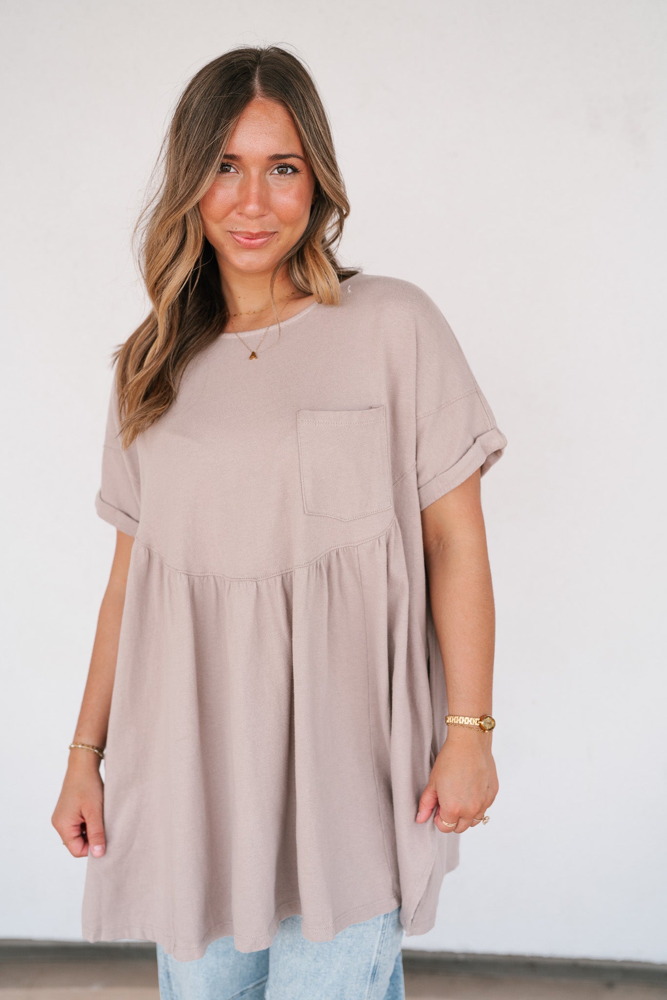 Mossy Meadows Babydoll Top - Mauve