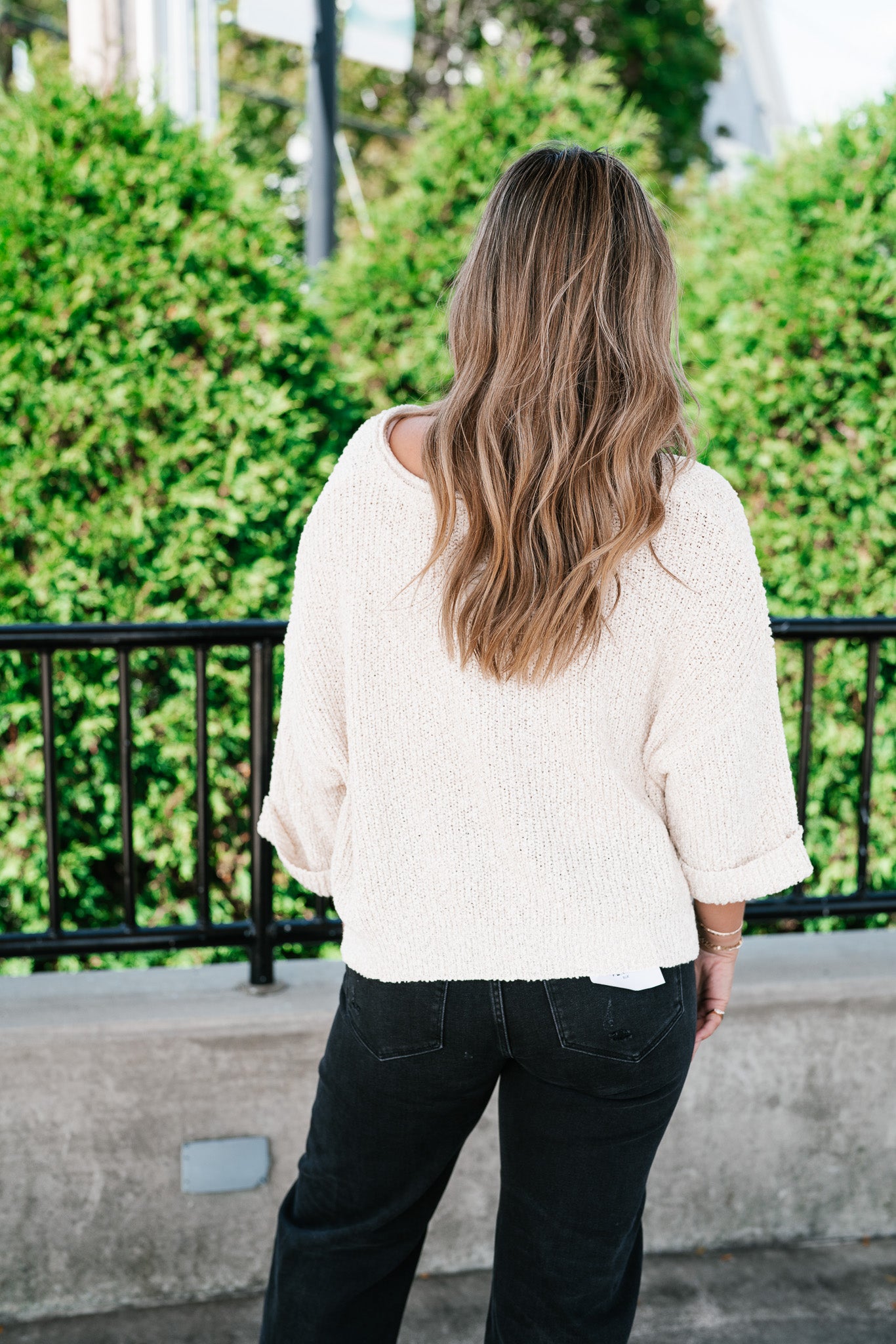 Autumn Glow Quarter Sleeve Sweater - Beige
