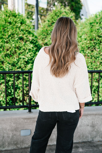 Autumn Glow Quarter Sleeve Sweater - Beige