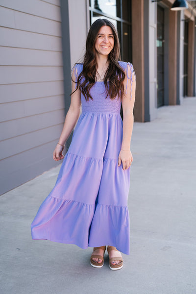Shades Of Lavender Tiered Dress