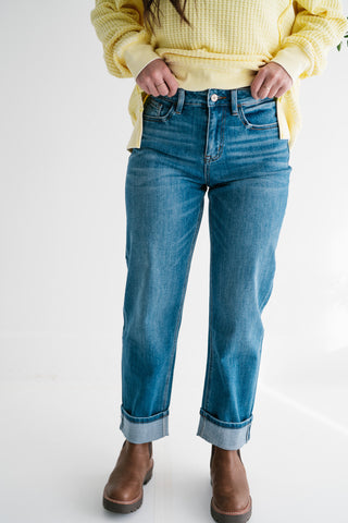 Vervet Blair Barrel Leg Medium Wash Denim Jeans
