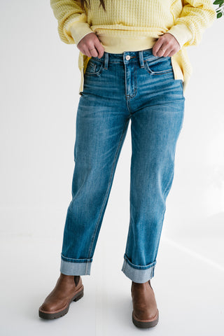 Vervet Blair Barrel Leg Medium Wash Denim Jeans