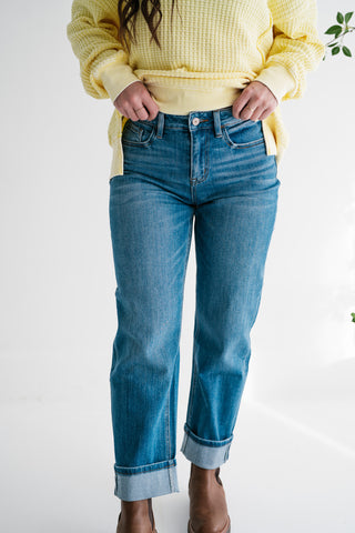 Vervet Blair Barrel Leg Medium Wash Denim Jeans