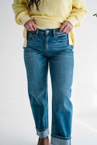 Vervet Blair Barrel Leg Medium Wash Denim Jeans