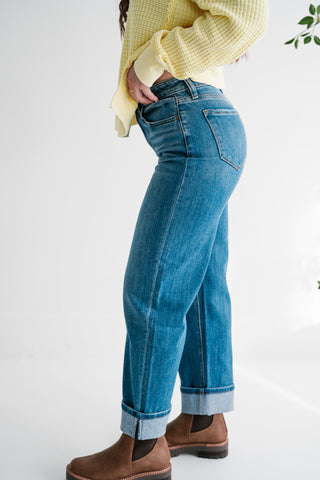 Vervet Blair Barrel Leg Medium Wash Denim Jeans