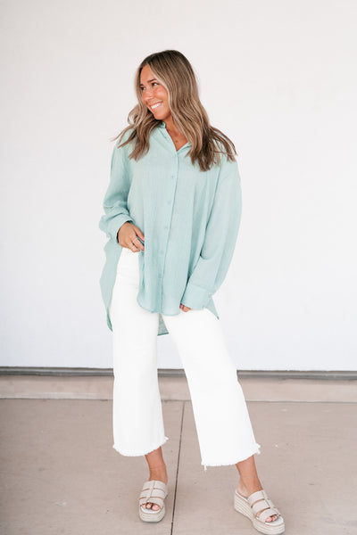 Lela Button Down - Mint