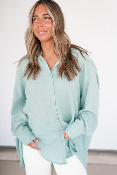 Lela Button Down - Mint