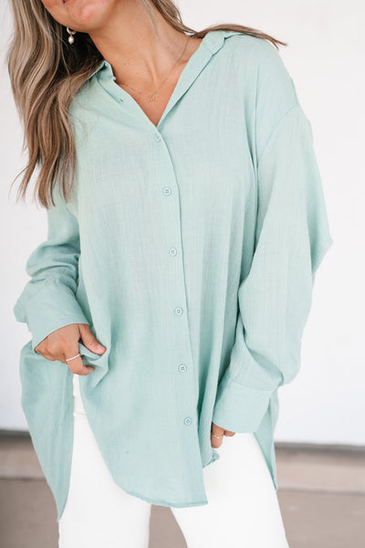 Lela Button Down - Mint