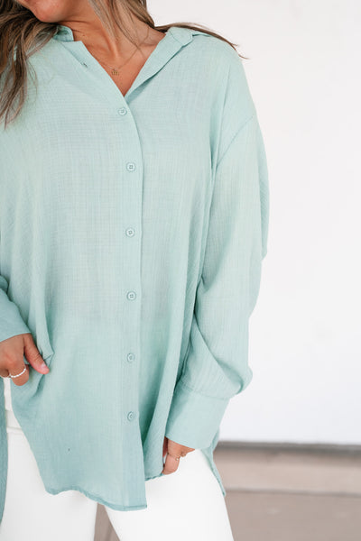 Lela Button Down - Mint