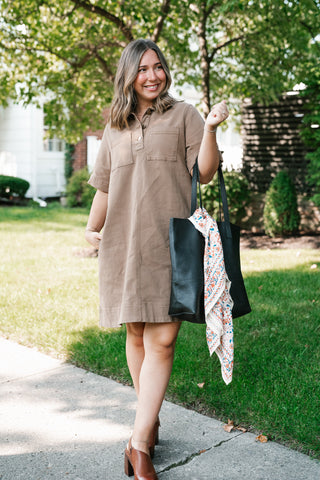 All Day Long Utility Mini Dress