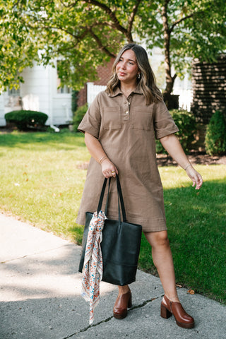 All Day Long Utility Mini Dress