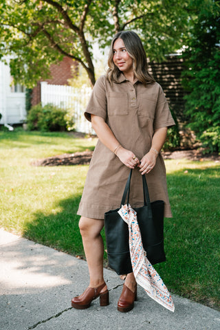 All Day Long Utility Mini Dress