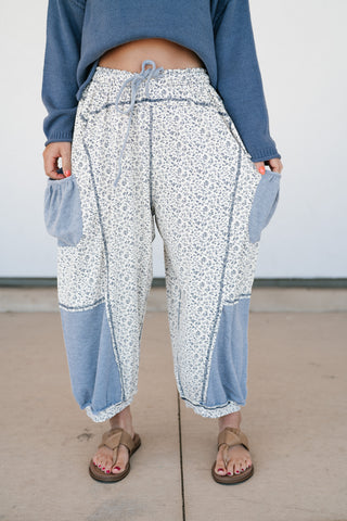 Always the Easy Choice Floral Balloon Pant - Grey
