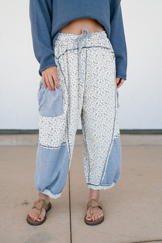 Always the Easy Choice Floral Balloon Pant - Grey