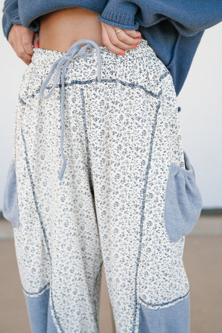 Always the Easy Choice Floral Balloon Pant - Grey