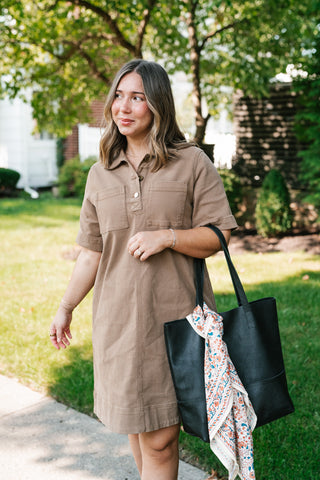 All Day Long Utility Mini Dress
