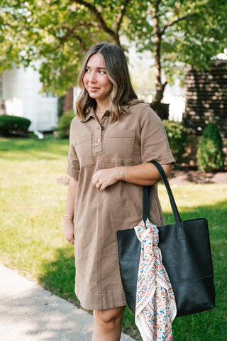 All Day Long Utility Mini Dress