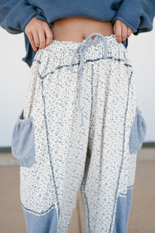 Always the Easy Choice Floral Balloon Pant - Grey