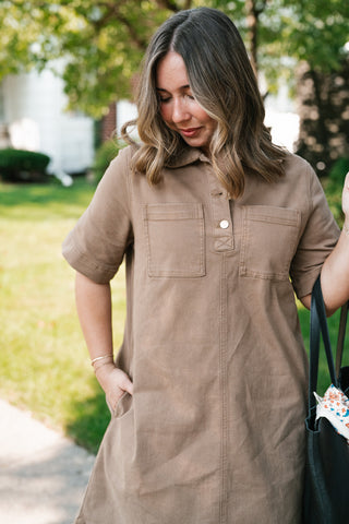All Day Long Utility Mini Dress