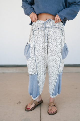 Always the Easy Choice Floral Balloon Pant - Grey