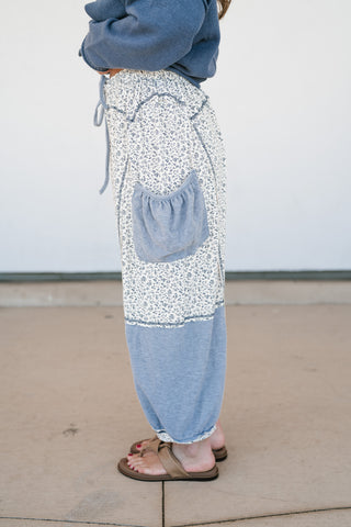 Always the Easy Choice Floral Balloon Pant - Grey