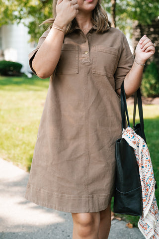 All Day Long Utility Mini Dress