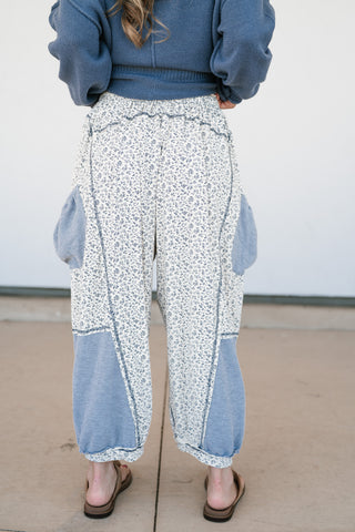 Always the Easy Choice Floral Balloon Pant - Grey