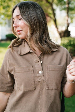 All Day Long Utility Mini Dress