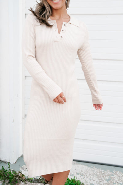Sweet Magnolia Ribbed Sweater Dress