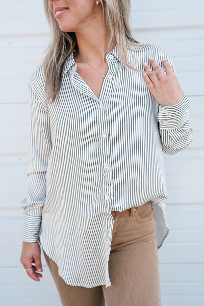 Take Charge Striped Button Up