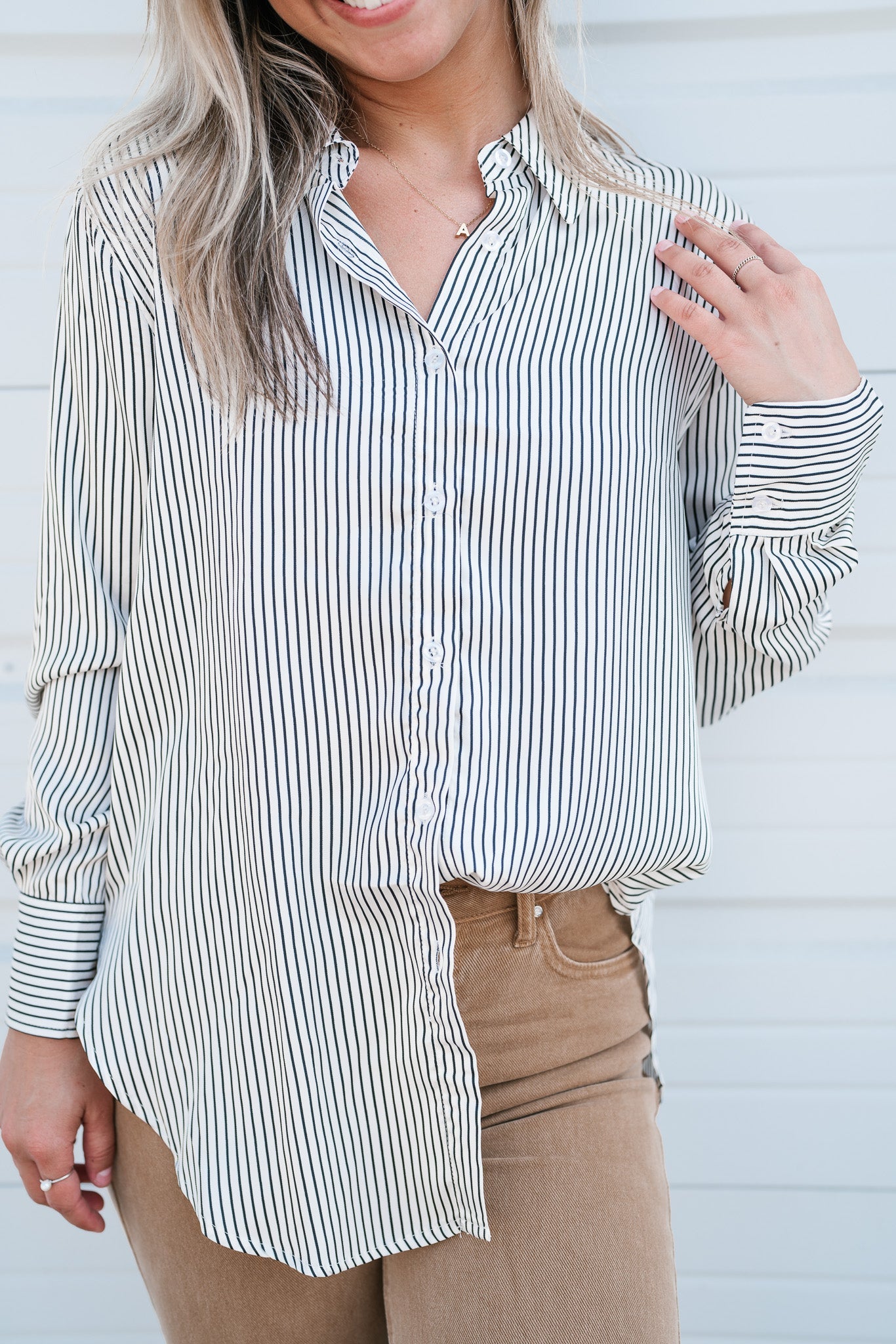 Take Charge Striped Button Up